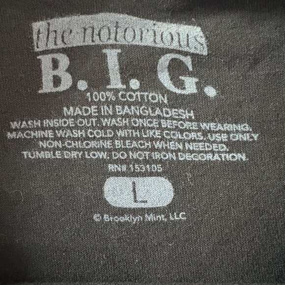 The Notorious B.I.G. Baby Photo Graphic T-Shirt Black Size Large Unisex - Picture 6 of 8